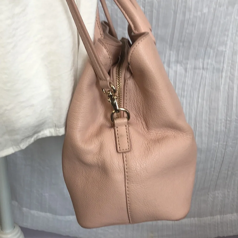 KATE SPADE Larchmont Ave pale pink satchel w/ gold hardware 3 sections crossbody